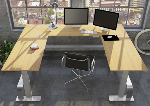 Meja kantor minimalis dengan tata letak U-shaped